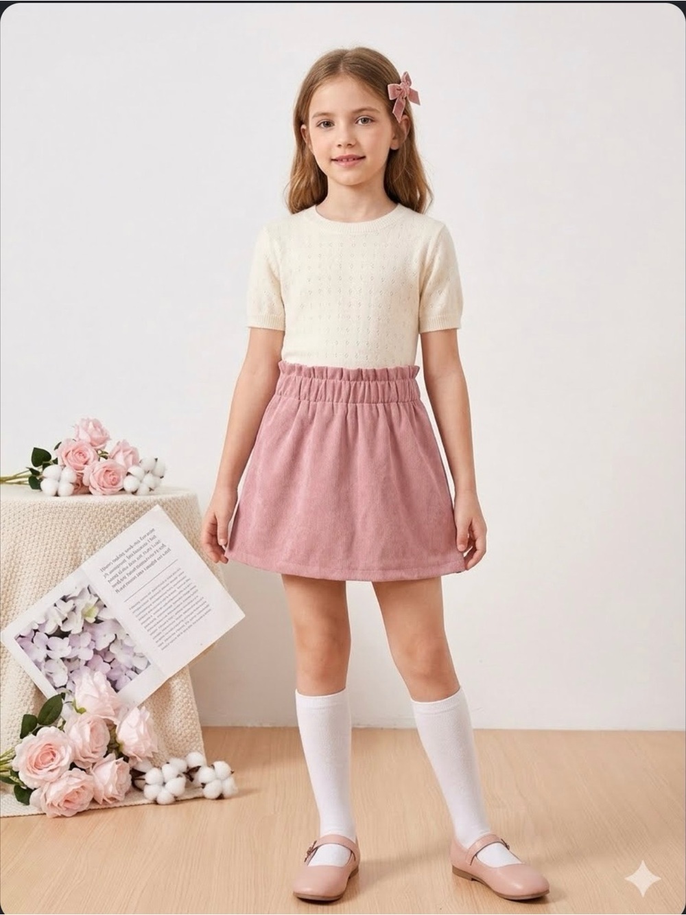 Coquette Dusty Pink corduroy skirt size 10 youth